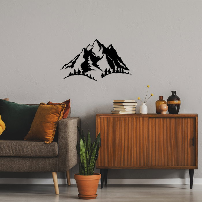 Wallity Mountain - 487 Accesorio de Pared Decorativo de Metal Negro